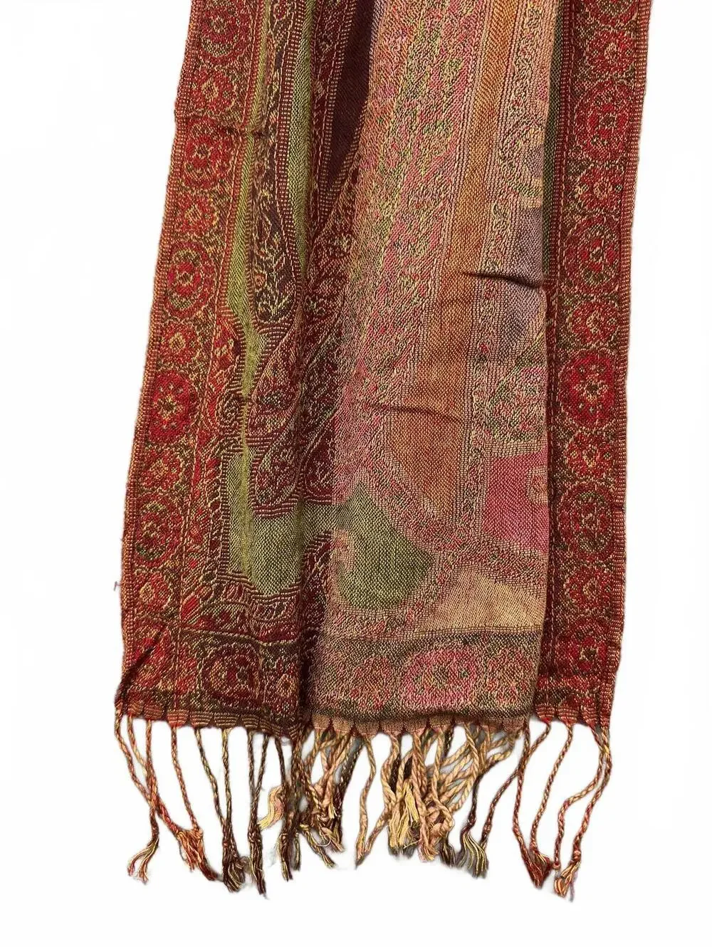 Multi Color Paisley Fringe Scarf